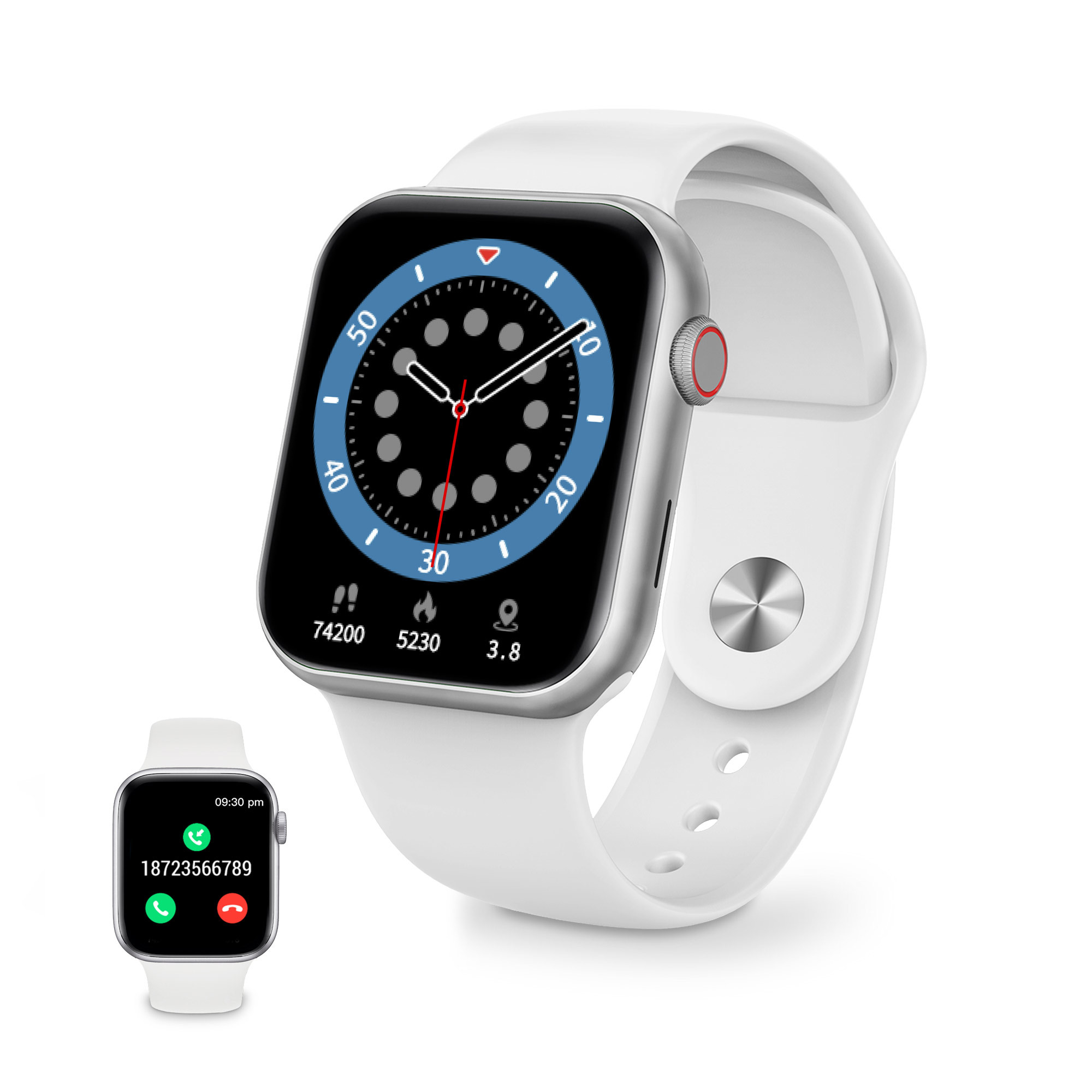 Ksix Smartwatch Urban 3, 1.69 Táctil, 10 días, Correas compatibles Apple,  Monitoreo Salud, Modos deporte, Sumergible, Blanco