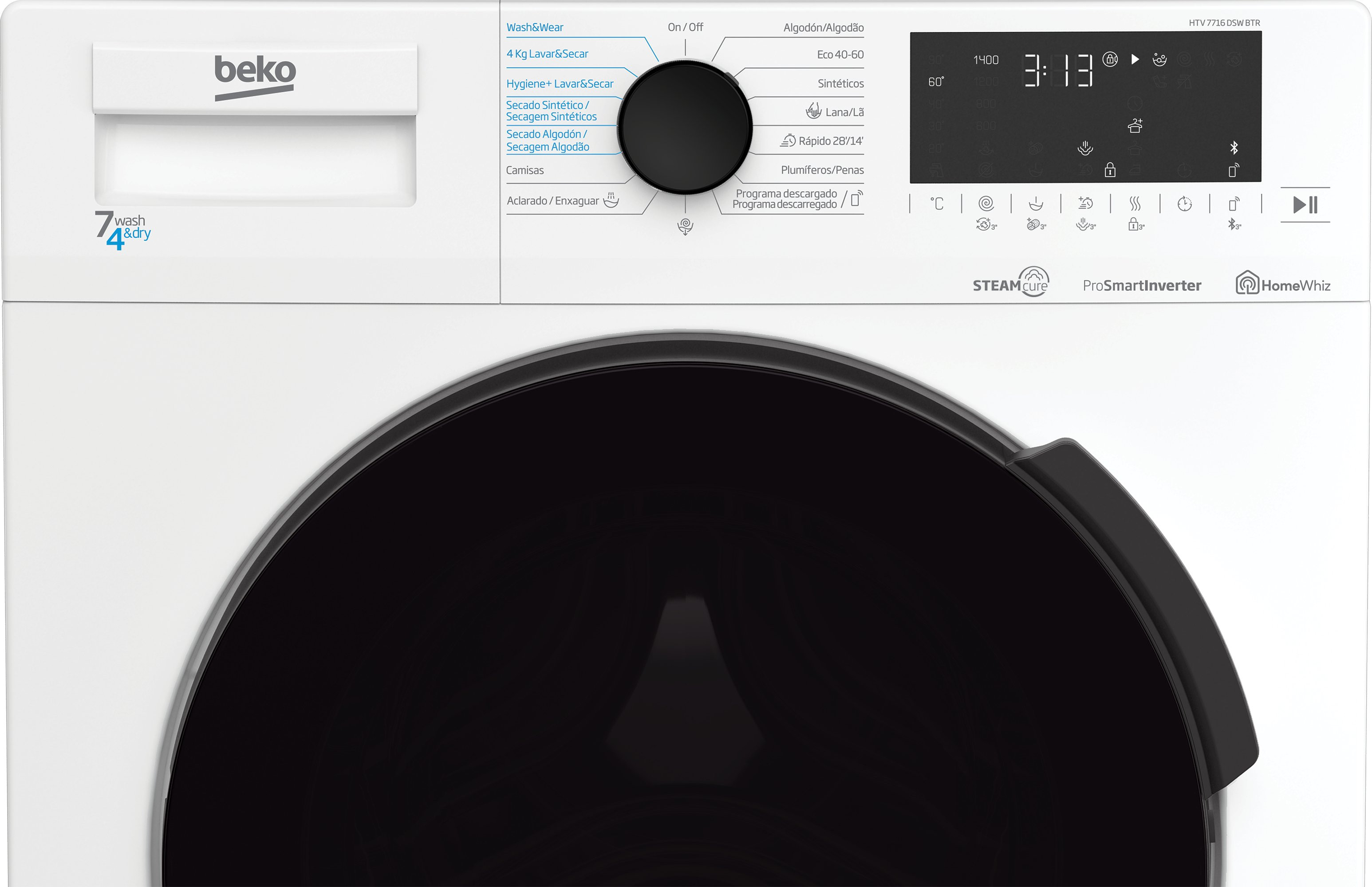 Beko HTV 7716 lavadora-secadora Independiente Carga Blanco