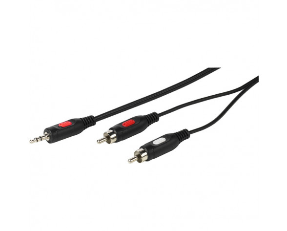 Vivanco 46030 cable de audio 1,5 m 2 x RCA 3,5mm Negro, Rojo