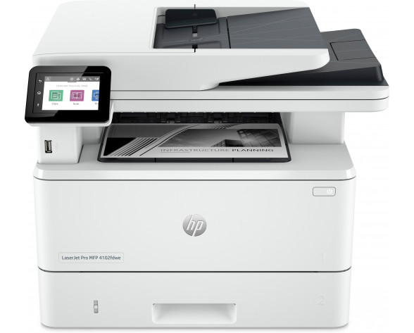 HP LaserJet Pro Impresora multifunción 4102fdwe, Blanco y negro, Impresora para Pequeñas y medianas empresas, Imprima, copie, escanee y envíe por fax, Impresión a doble cara; Escaneado a doble cara; Escanear a correo electrónico; Puerto de unidad de memor