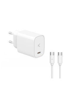 Cargador Pared Ksix 3A 20W USB Tipo C + Cable