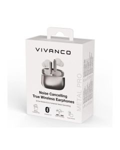 Auriculares inalámbricos Vivanco 63993 True Wireless Metal Pair Pro Plata